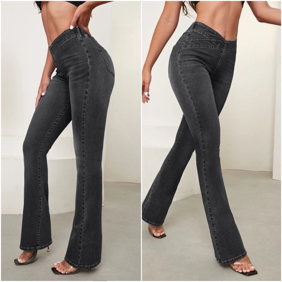 Dark Wash High Waist Fitted Bootcut Denim Jeans - Picture 3 of 7